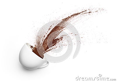 Coffee powder spilled out from cup Stock Photo