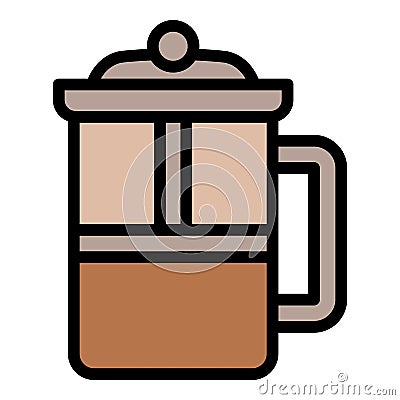 Coffee press icon outline vector. Barista drink Vector Illustration