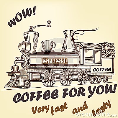 Coffee retro advertising poster Stock Photo