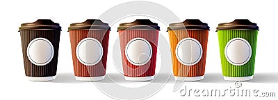 Coffee Ripple Cups with Blank Sticker Isolated Vector EPS10 Vector Illustration