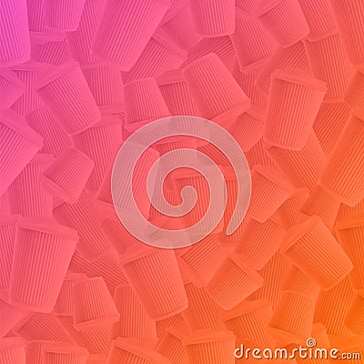Coffee ripple cups gradient background with modern duotone effect. Vector Illustration