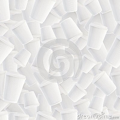 Coffee Ripple Cups White Seamless Background Stock Photo