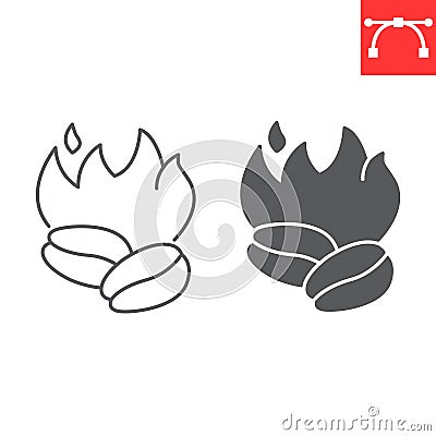 Coffee roasting line icon Vector Illustration