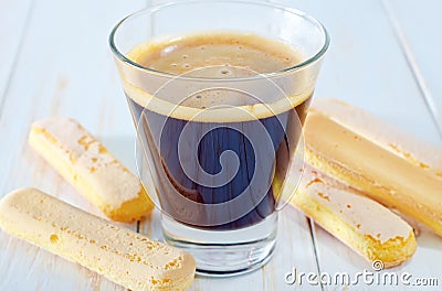 Coffee and savoyardi Stock Photo