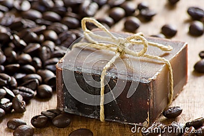 Coffee scented soap Stock Photo