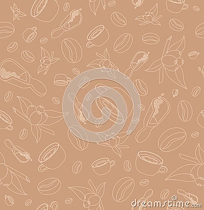 Coffee seamless background Vector Illustration