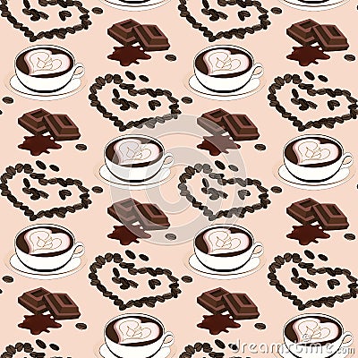 Coffee theme pattern Vector Illustration