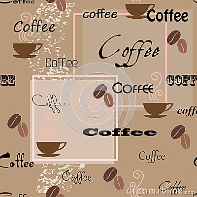 Coffee seamless pattern Vector Illustration