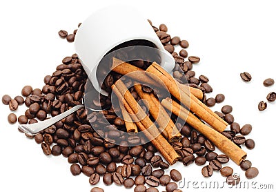 Coffee Seed and Cup Stock Photo