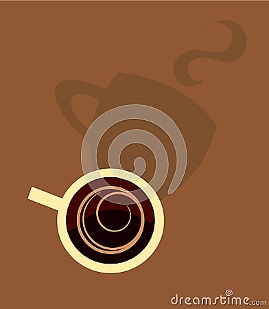 Coffee with shadow Vector Illustration