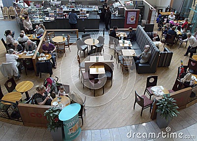 Coffee shop from above, Preston Editorial Stock Photo