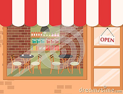 Coffee shop background Vector Illustration