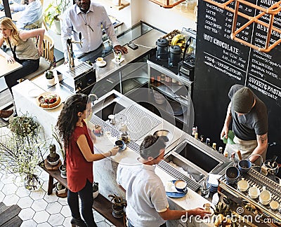 Coffee Shop Bar Counter Cafe Restaurant Relaxation Concept Stock Photo