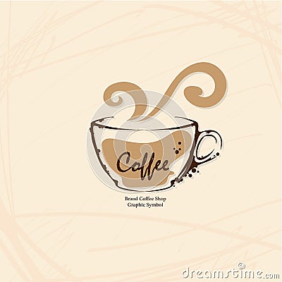 Coffee shop cafe logo symbol sign graphic object Vector Illustration