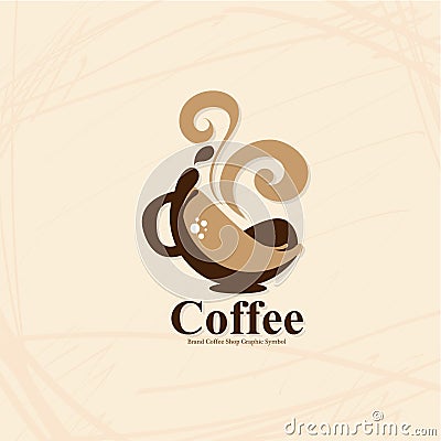 Coffee shop cafe logo symbol sign graphic object Vector Illustration