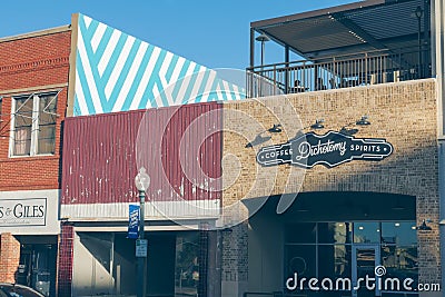 Coffee shop, city of Waco Texas USA Editorial Stock Photo