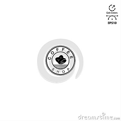 Coffee shop design logo emblem style monoline concept Stock Photo