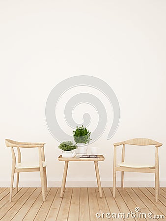 Coffee shop or dining area - 3D Rendering Stock Photo