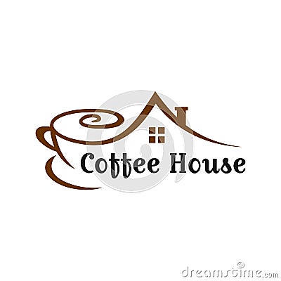 Coffee shop house logo Vector Illustration