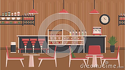 Coffee Shop Illustration Cartoon Illustration