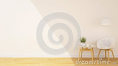 Coffee shop or living room and space for artwork - 3D Rendering Stock Photo