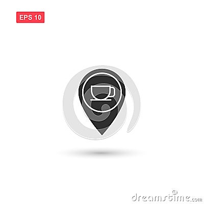 Coffee shop location icon vector design isolated 4 Vector Illustration