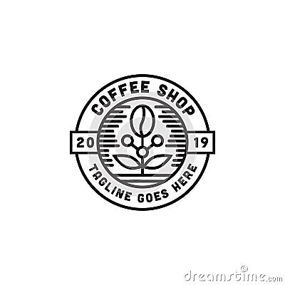 Coffee Shop Logo Design Inspiration with line art vector Stock Photo