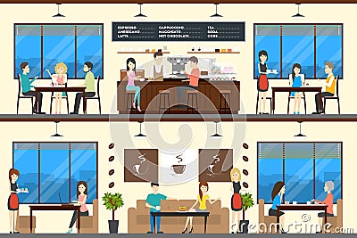 Coffee shop set. Vector Illustration