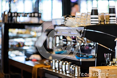 Coffee shop store focus blur background Stock Photo