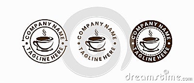 emblem or stamp cpffe shope logo design template Vector Illustration