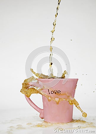 Coffee Splash Love Mug Stock Photo