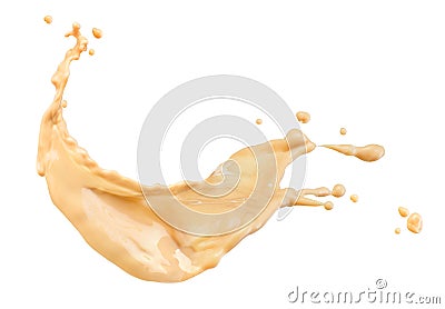 Coffee splash with milk on a white background Stock Photo