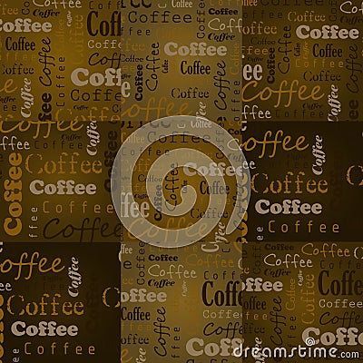 Coffee squares with text Stock Photo