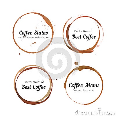 Coffee stain circles for logo Vector Illustration