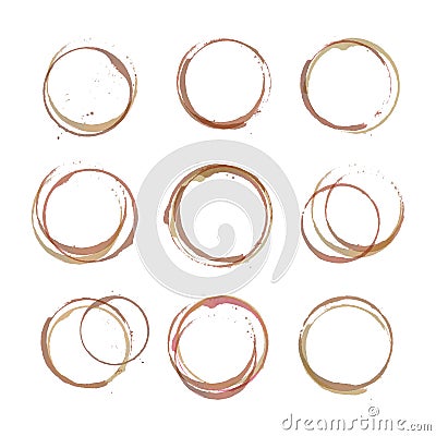 Coffee stain circles Vector Illustration