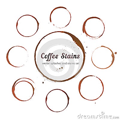 Coffee stain circles Vector Illustration