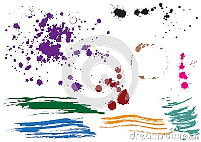 Coffee stain. Colored blobs. Multi colored blots Vector Illustration