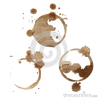 Coffee Stain Rings Vector Set Vector Illustration