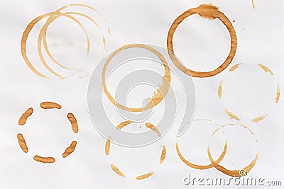 Coffee stains on the white background Stock Photo
