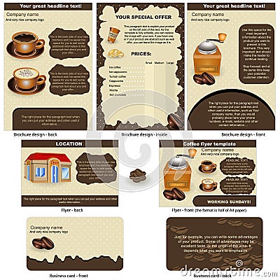 Coffee stationary Vector Illustration