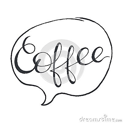 Coffee. Stylized Lettering Vector Illustration