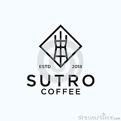 coffee sutro logo design vector illustration Cartoon Illustration
