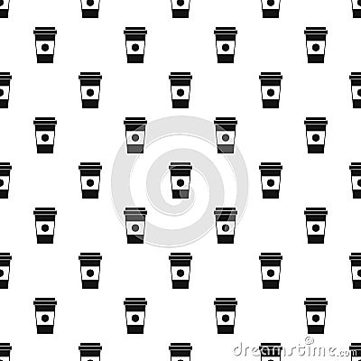 Coffee in take away cup pattern, simple style Vector Illustration