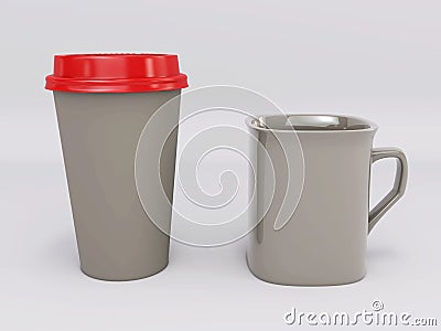 Coffee takeaway cups Stock Photo