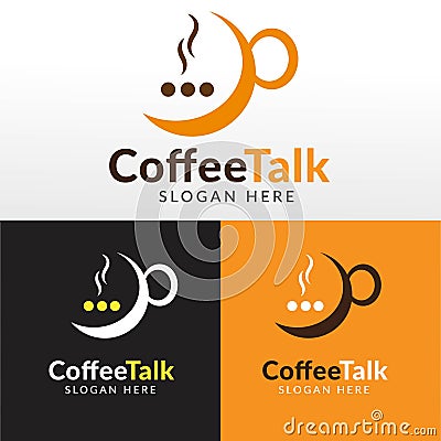 Coffee talk logo design template vector Vector Illustration