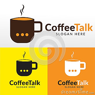 Coffee talk logo design template vector Vector Illustration