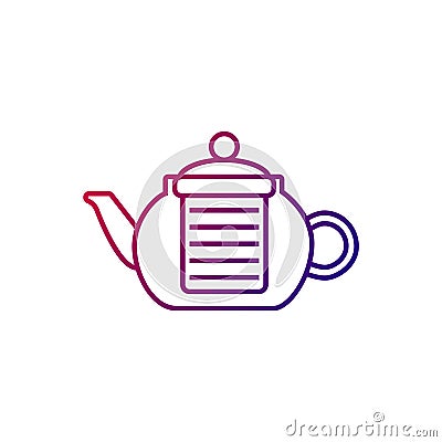 Coffee and tea glass kettler outline icon. Teapot, brewer. Coffee shop professional tool. Isolated vector illustration Vector Illustration