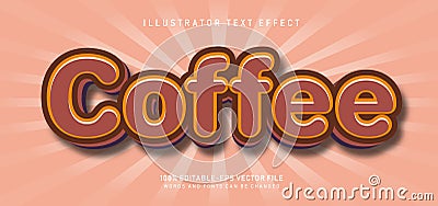 Coffee text effect design vector Vector Illustration