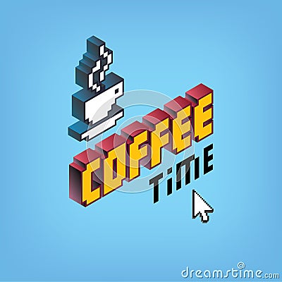 Coffee time. lettering Vector Illustration