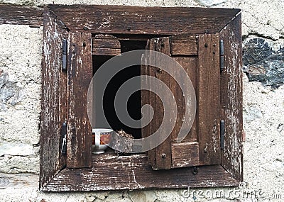 Coffee time on old window Editorial Stock Photo